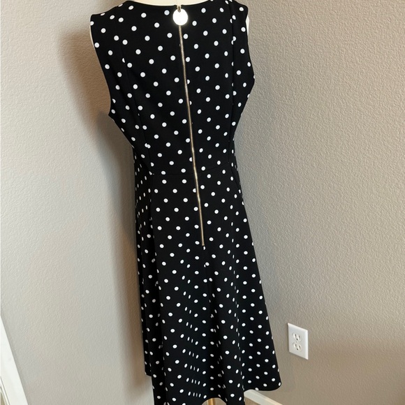 Calvin Klein Sleeveless A-line Polka Dot Dress - Picture 3 of 5